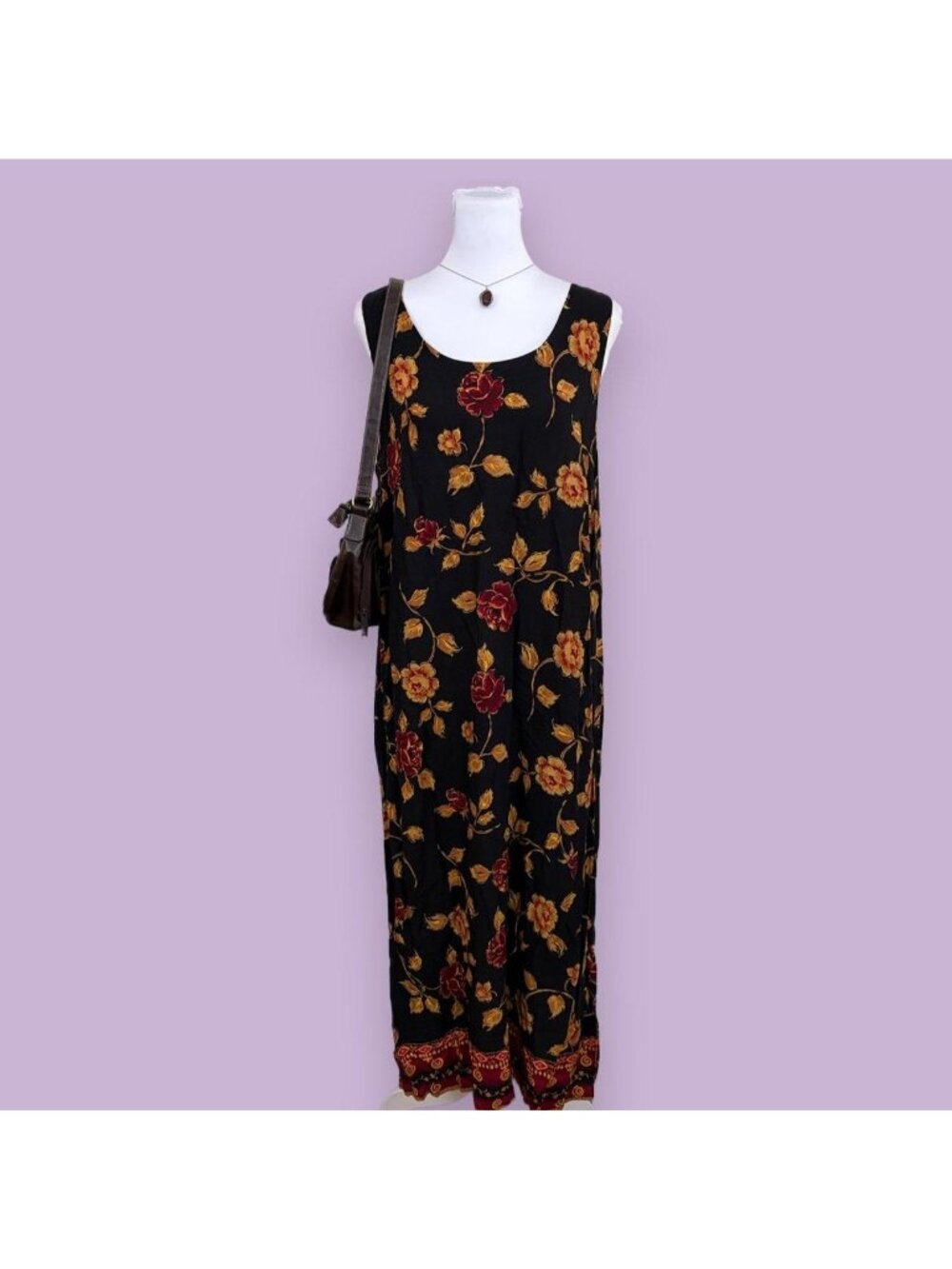 90s floral boho dress